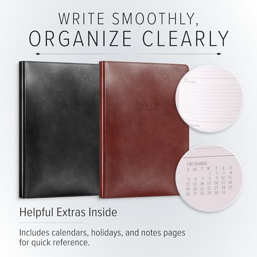 Gallery Leather Desk Weekly Planner 2026-2027 Freeport Metallic Hunter - Image 3