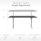 VIVO Black 60 x 30 in Standing Desk, DESK-KIT-E2G-P3B - Image 6