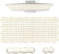 L-SPOUTTO Beige Checkered Mouse Pad Set,Cottagecore Scalloped Desk Mat Set by L-SPOUTTO