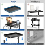 KDD Clamp On Desk Organizer - Adjustable 2-Tier Above or Under Desk Shelves with Large Capacity Tray, Phone & Tablet Holder, Headphone Hook - No Drilling Desktop Storage for Office & Home Accessories - Image 6