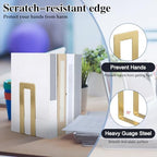 Chunful Metal Bookends, 12 Pcs, Gold, Square - Image 5