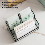 Vintage Embossed Glass Business Card Holder, 3 Slots Name Cards Display Storage Holder Black Metal Business Card Display Stand for Desk, Office, or Reception - Image 7