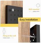 4-Pack Heavy-Duty Metal Pegboard Organizer Kit - 16"x12" Black Steel Wall Control Panels with 8 Hooks for Garage Tools, Craft Rooms, and Home Office Storage - Image 7