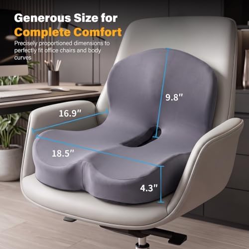 CHANCEE X-Large Ergonomic Seat Cushion with Lumbar Support (Dark Grey) - Image 2