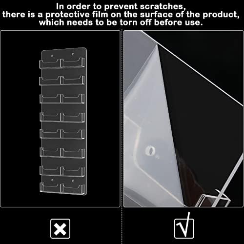 Lincia Acrylic Business Card Holder Wall Mount, 16 Pocket, 21.65'' x 7.87'' - Image 4