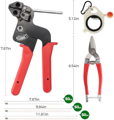 Stainless Steel Cable Tie Gun Kit with 150PCS Metal Zip Ties - Image 2
