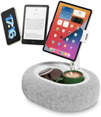 Viozon Tablet Pillow Stand,Kindle Pillow Stand, Compatible with 4-11" Tablet/Phone with Small Bowl, Kindle Holder Accessories,Idea for Reading and Video Watching On Bed,Gray by viozon