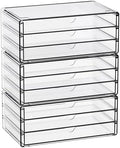 Yieach 11.1 Inch Long Clear Drawer Organizers Stackable,3 Pack Small Acrylic Drawers,School,Office Supplies Organizer And Storage Bins for Stationery,Marker,Pen,Pencil,Craft Desktop Storage Drawers by Yieach