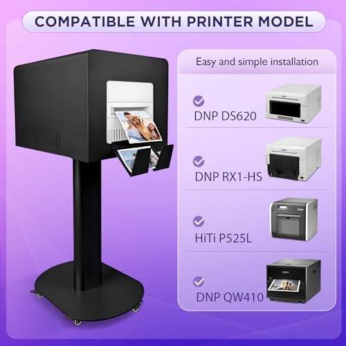 RDYMONKEY Photo Booth Printer Stand Heavy Duty Metal Printer Station Setup for DNP DS620 RX1HS QW410 HiTi P525L Professional Photobooth Printer Holder for Wedding Party Event - Image 4