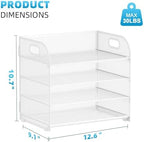 Marbrasse 2 Pack 4 Tier Paper Organizer Letter Tray - Mesh Desk File Organizer with Handle, Paper Sorter Organizer for Letter/A4 Office File Folder Holder (White, 12.6" x 9.1" x 10.7") - Image 3