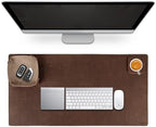 Premium Buffalo Leather Desk Mat Set – Large Office Desk Pad with Organizer Tray & Coasters, Non-Slip Workspace Protector, Elegant Desk Accessories for Home Office & Professionals by KomalC