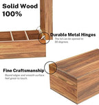 Neando Acacia Wood Business Card Holder with Lid – 2x3.5” Index Card Organizer with 5 Compartments, Holds 600 Cards, Magnetic Closure, 20 Blank Tabs – Rustic Desktop Filing Box for Office & Home - Image 2