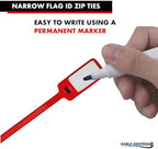 Kable Kontrol Write-On Flag Identification Zip Ties 6 Inch 5000 Pcs Red - Image 3