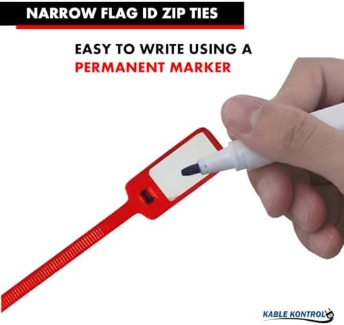 Kable Kontrol Write-On Flag Identification Zip Ties 6 Inch 5000 Pcs Red - Image 3