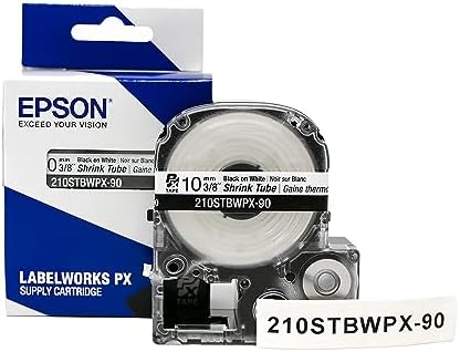 LABELWORKS Epson 210STBWPX-90 Shrink Tube - Black on White - 10mm, AWG 4-12 - Image 4