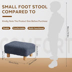 Small Foot Stool Ottoman, Sherpa Footstool Ottoman Foot Rest for Couch, Rectangle Footstools and Ottomans Small for Living Room, Entryway and Bedroom (Navy Blue) - Image 2