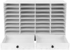 8 Tier Adjustable Literature Organizer, 32 Compartment with 2 Drawers Desktop File Mail Sorter Organizer File Classroom Student Mailbox Paper Bill Storage Cabinet for School Office Seminars - Image 6
