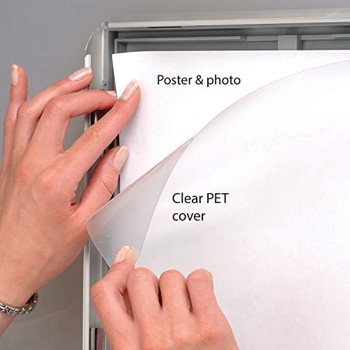 M&T Displays Silver 8.5x11 Poster Frame 1 inch Aluminum Profile Front Loading Wall Mounting Opti Snap Frame Display for Picture, Document or Certificate with Mitred Corner (4 Pack) - Image 4