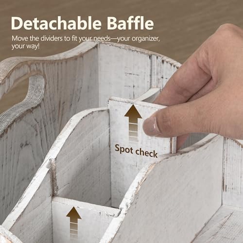 Rebee Vision Mail Organizer for Desk with Drawer for Room Decor, Whitewash - Image 6