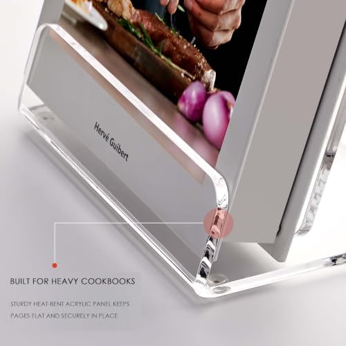 YUXUN Acrylic Cookbook Stand for Kitchen Counter - A4 Book Display - Image 4