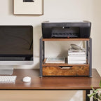 IBUYKE 2 Tier Desktop Printer Stand with Drawer Storage TLJ006H - Image 4