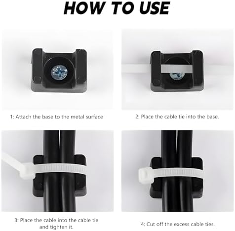20Pcs Magnetic Zip Tie Base 100 Nylon Cable Ties 22mm Office Cable Organizer - Image 5