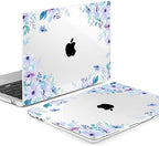 MEEgoodo for M5/M4/M3/M2 MacBook Air 15 inch Case 2026 2025 2024 2023, Case Fit Model (A3448/A3241/A3114/A2941) for MacBook Air 15.3 inch, Soft Purple Floral - Image 3