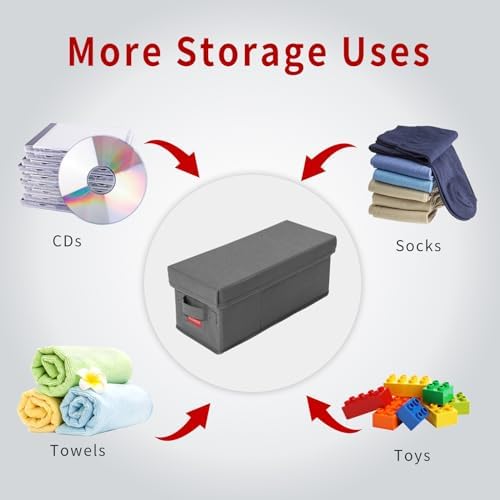NUSWOR Stackable CD Organizer Box with Lid | 4 Pack | Grey - Image 6