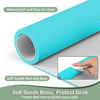 Boutilon Leather Desk Pad Protector,Non-Slip Mouse Pad,Laptop Desk Pad,Office Mouse Mat,Waterproof Leather Desk Blotter,Desk Writing Pad for Office and Home (XXXL-Bright Blue,47"x 24") - Image 4