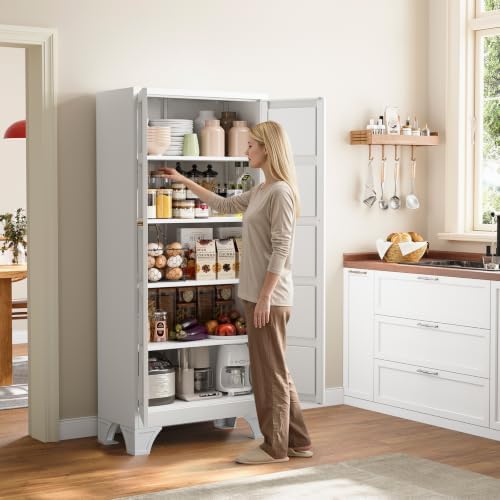 Yizosh Metal Storage Cabinet with 2 Doors and 4 Adjustable Shelves - Image 3
