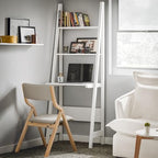 Haotian Ladder Desk with Shelves, Wall Desk for Small Space, Secretary Desk Workstation Dresser Shelf Freestanding Bookshelf, White FRG60-W by Haotian