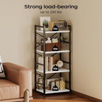 Homeiju 4 Tier Small White Metal Bookcase for CD/Movie/Book, Book Shelf Organization and Storage for Living Room, Kid's Room, and Home Furniture - 1018WH - Image 5