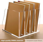 SANRUI Acrylic Desk Magazine Holder File Organizer Sorter,4 Slot Clear - Image 6