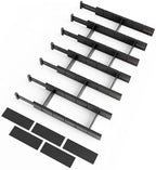 SpaceAid Bamboo Drawer Dividers with Inserts and Labels, Kitchen Adjustable Drawer Organizers, Expandable Organization for Home, Office, Dressers, 7 Dividers with 15 Inserts (17"-22" Black) by SpaceAid