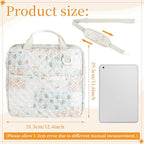 Zipper Binder Folder Keeper with Strap 2", 3 Ring, White, Flower - Image 2