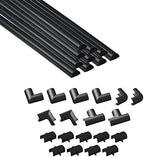 D-Line 157in Cord Hider Kit, Patented Cable Cover, Hide Wires on Wall, Channel for TV Mount Cords, Raceway Wire Hiders, Paintable, Adhesive, Half Round, 10x 0.78in W x 0.39in H x 15.7in L, Black by D-LineUSAinc
