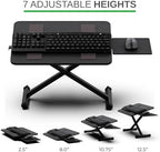 Uncaged Ergonomics Adjustable Keyboard Riser for Desk & Mouse Stand (Black) - Image 3
