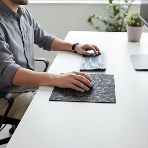 Multipurpose Carbon Fiber Mouse Pad - Hard, Thin, and Lightweight for Office, Gaming, and Daily Computer Use on Desk or Lap (Forged, Small) - Image 6