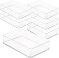 primebox Plastic Clear Drawer Organizers. Bathroom. Kitchen, Bedroom, Utensils, Office Organizer Bins, Storage Trays. Stackable. 9" x 6" x 2" Set of 6 by primebox