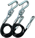 Tie Down – 7,000 lb Hitch Safety Cable – Black Vinyl Coated – Replaces Trailer Chains & Tow Straps – Coiled Cable w/Wire Latch – Made in USA by TieDown