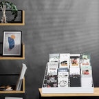 Queekay 6 Tier Wire Countertop Rack Comic Book Rack Wide Tabletop Display Magazine for Book Brochure Literature Greeting Card Shelf Holder Stand (White) - Image 6