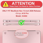 DONGKE Compatible with MacBook Neo 13 Inch Case 2026 A3404 A18 Pro chip & Touch ID, Plastic Hard Shell with Keyboard Cover, Screen Protector & Dust Plugs, Blush Composition Book - Image 2