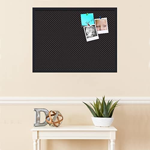 PinPix 32x24 inch Cork Bulletin Board. This Decorative Framed Pin Board Comes with Diamond Pattern in Black Design and Satin Black. Ideal for Home, Office Decor or School (PinPix-120) - Image 3