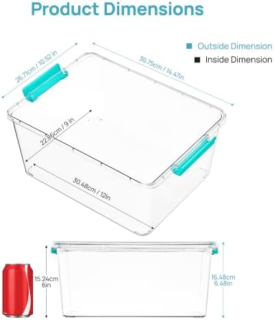 Vtopmart 4 Pack 12 Qt Clear Craft Storage Bins with Lids and Latches - Image 2