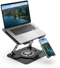 Laptop Stand for Desk,Laptop Riser with Phone Holder& 360° Rotating Base by Electmagic