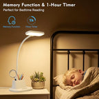 BOHON Desk Lamp for Home Office Desk Light with USB-C Charging Port White - Image 5
