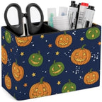 File Organizer Horror Triangle Smile Pumpkin Stars Circle Dots Pen‑Slot Sturdy Pouch,Classroom with Desk‑Accessory by Unknown