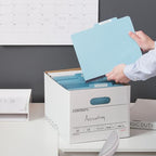 Staples Storage & Filing Box, Basic-Duty with Handles & Removeable Lid, Letter & Legal Size Documents, Stackable, 20-Pack, White/Black - Image 7