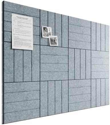 Bumusty 48" x 36" Large Cork Board Alternative, Slate Gray by BUMUSTY