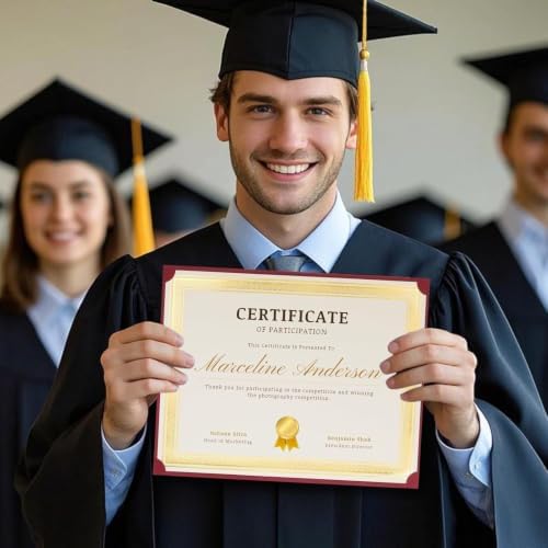 Single Sided Certificate Holders for Letter Size, 8.5 x 11 Bulk Award Certificate Cover for Graduation,Diploma, Documents, Marriage,Employee Appreciation, School,Office, Business (Burgundy, 125CT) - Image 2